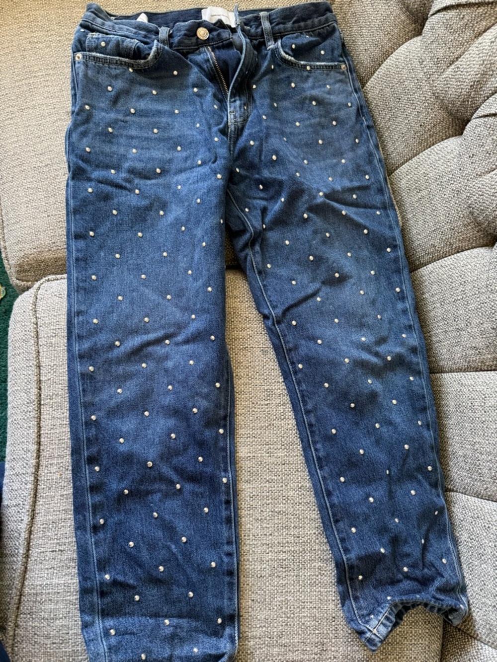 Current/Elliott Blue Denim Jeans with studs